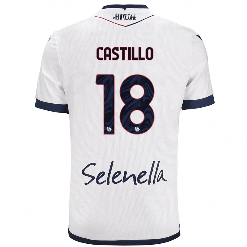Danxen Uomo Maglia Tomas Castillo #18 Bianco Blu Reale Kit Gara Away 2024/25 Maglietta