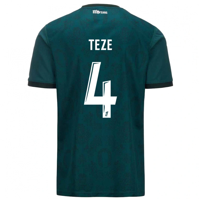 Danxen Uomo Maglia Jordan Teze #4 Verde Scuro Kit Gara Away 2024/25 Maglietta