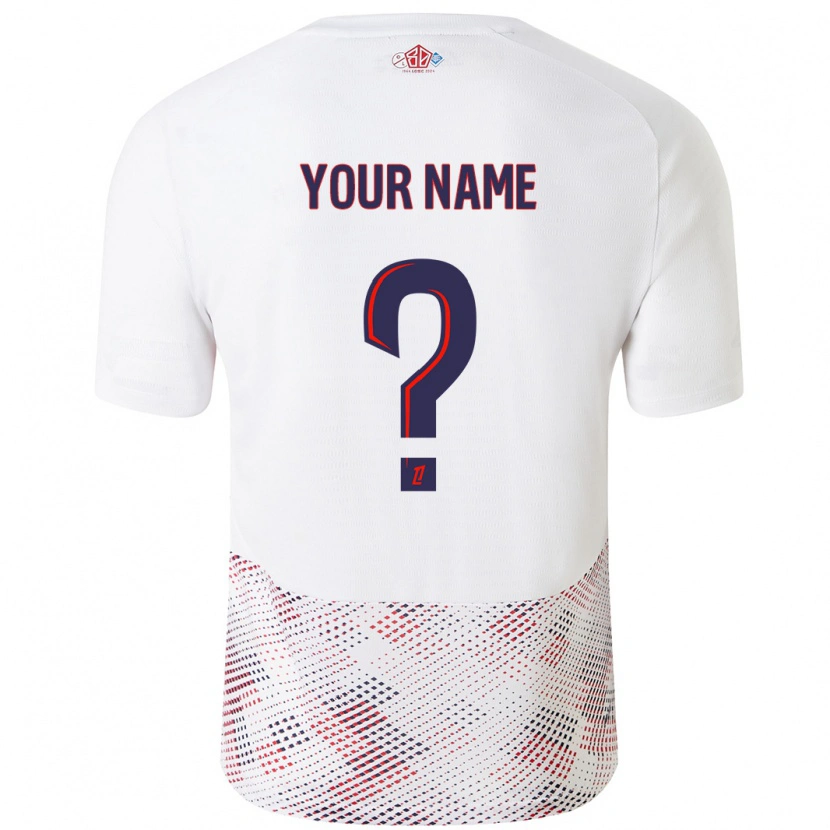 Danxen Uomo Maglia Il Tuo Nome #0 Bianco Blu Reale Kit Gara Away 2024/25 Maglietta