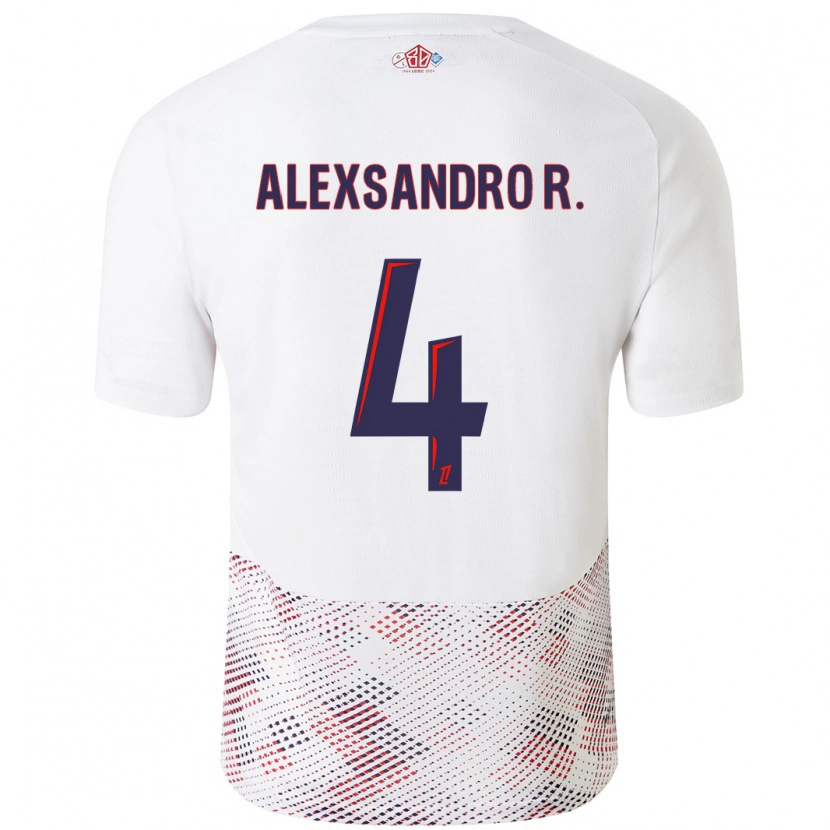 Danxen Uomo Maglia Alexsandro #4 Bianco Blu Reale Kit Gara Away 2024/25 Maglietta