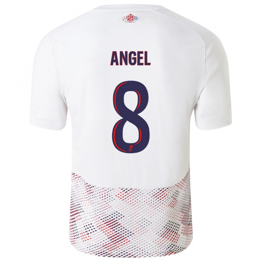 Danxen Uomo Maglia Angel Gomes #8 Bianco Blu Reale Kit Gara Away 2024/25 Maglietta