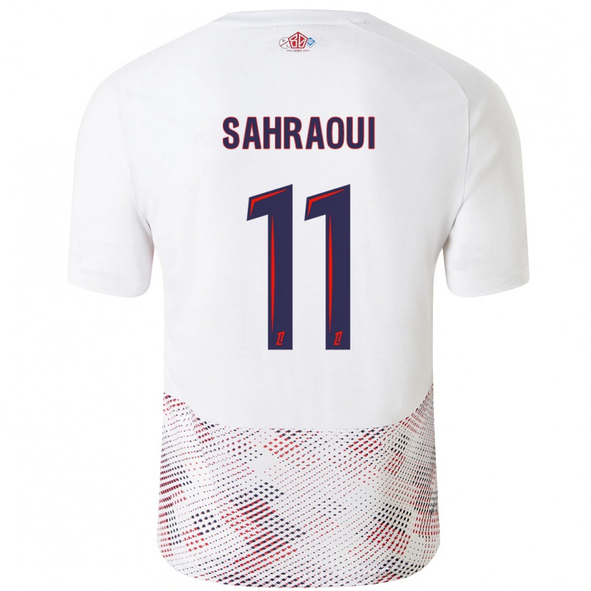 Danxen Uomo Maglia Osame Sahraoui #11 Bianco Blu Reale Kit Gara Away 2024/25 Maglietta