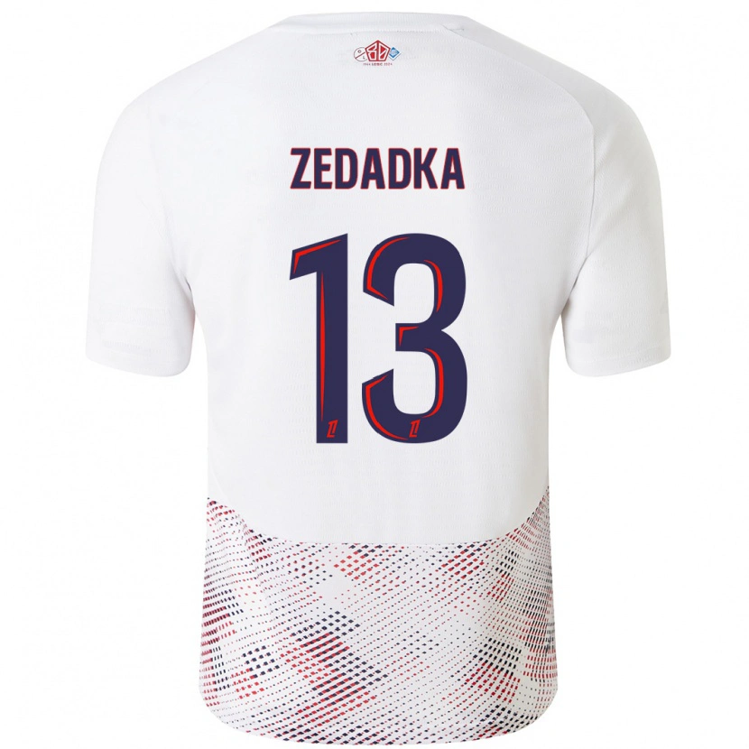 Danxen Uomo Maglia Akim Zedadka #13 Bianco Blu Reale Kit Gara Away 2024/25 Maglietta