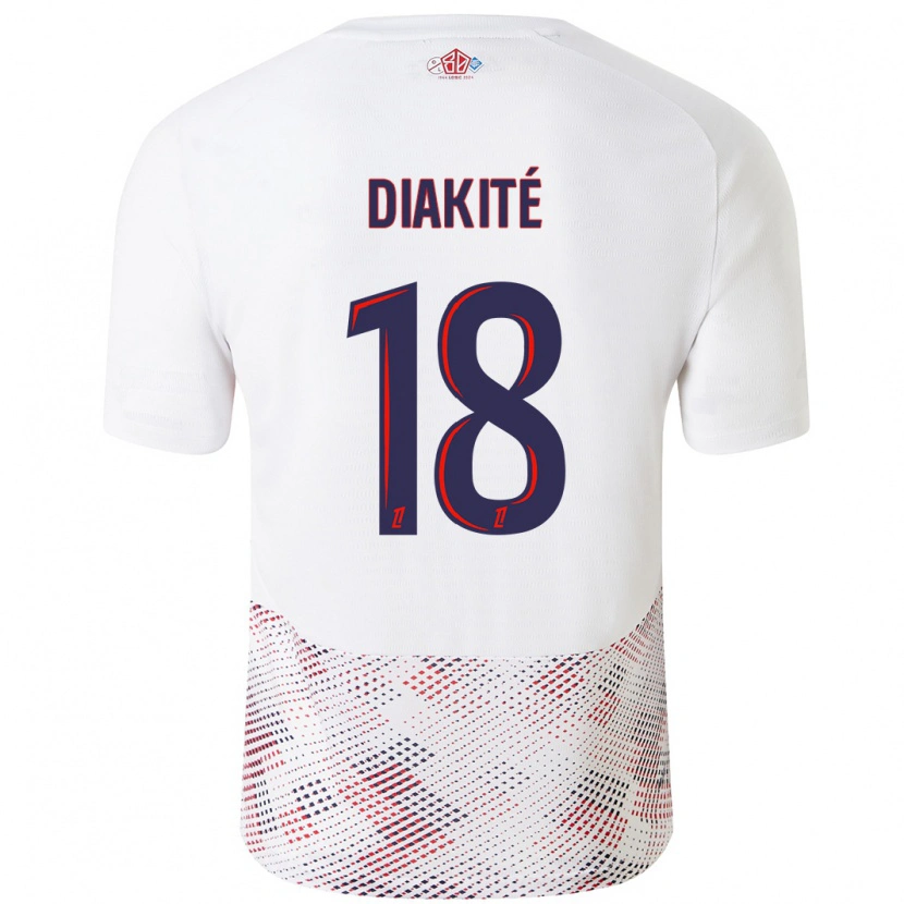 Danxen Uomo Maglia Bafodé Diakité #18 Bianco Blu Reale Kit Gara Away 2024/25 Maglietta
