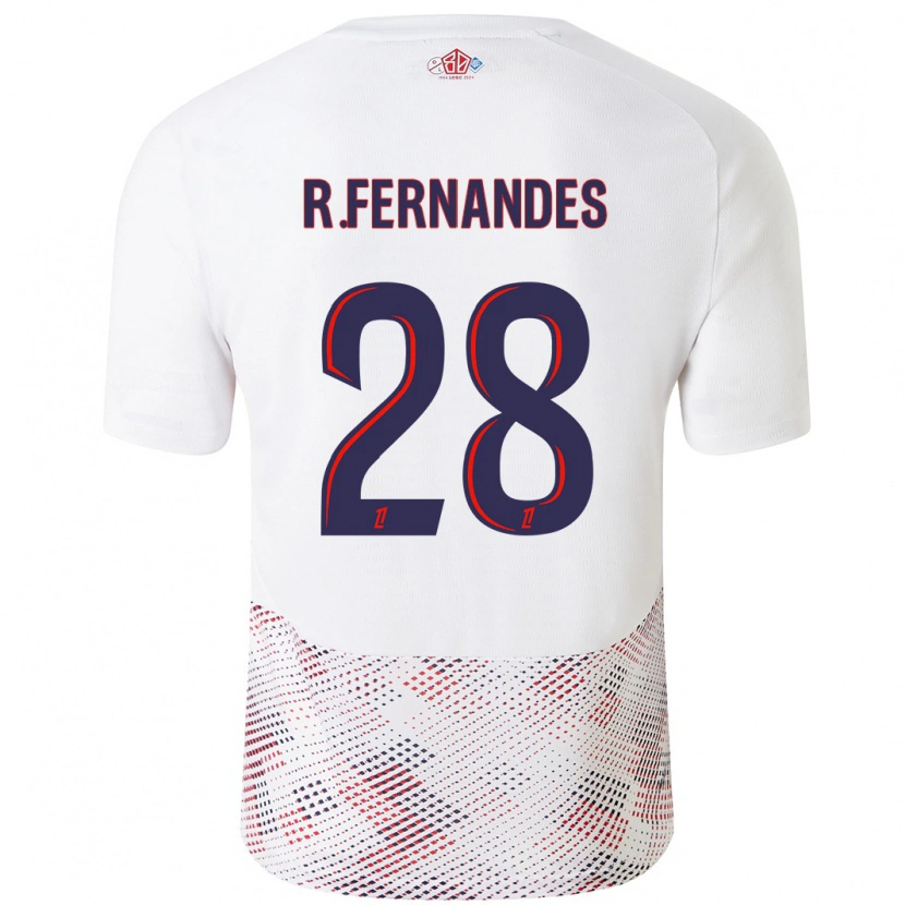Danxen Uomo Maglia Rafael Fernandes #28 Bianco Blu Reale Kit Gara Away 2024/25 Maglietta