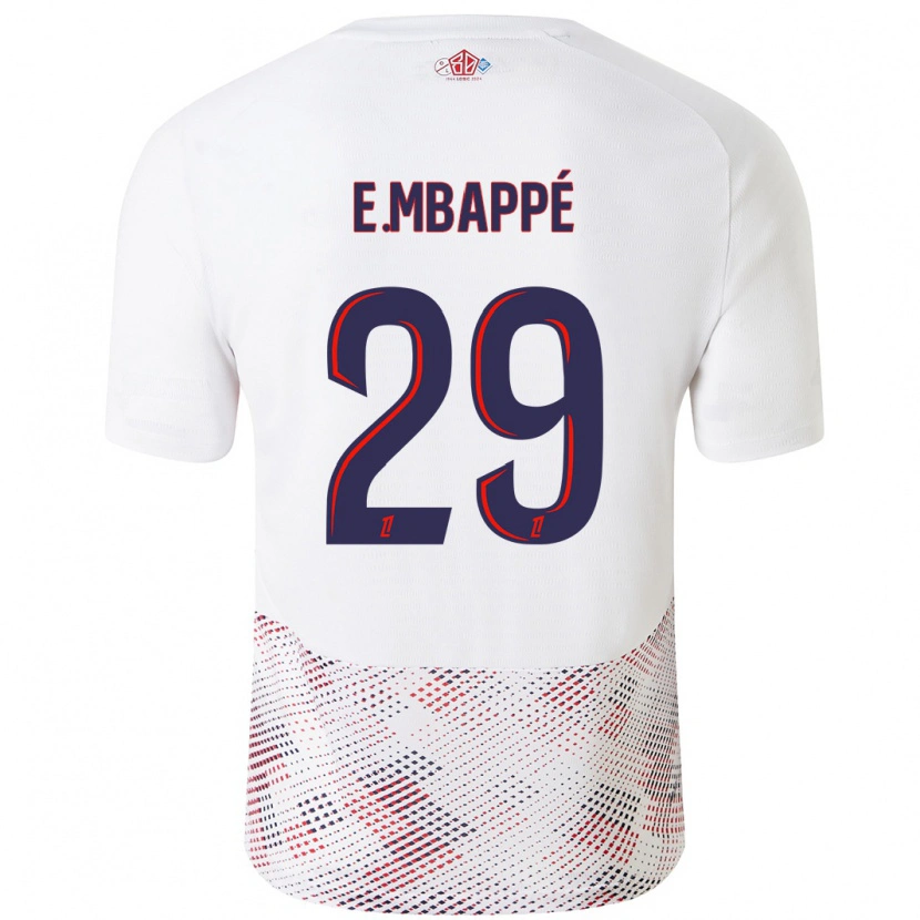 Danxen Uomo Maglia Ethan Mbappé #29 Bianco Blu Reale Kit Gara Away 2024/25 Maglietta