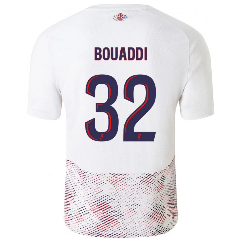 Danxen Uomo Maglia Ayyoub Bouaddi #32 Bianco Blu Reale Kit Gara Away 2024/25 Maglietta