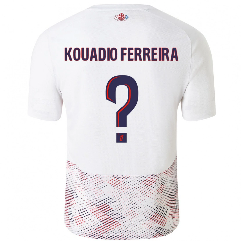 Danxen Uomo Maglia Wilfrid Kouadio Ferreira #0 Bianco Blu Reale Kit Gara Away 2024/25 Maglietta