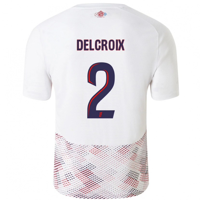 Danxen Uomo Maglia Céleste Delcroix #2 Bianco Blu Reale Kit Gara Away 2024/25 Maglietta