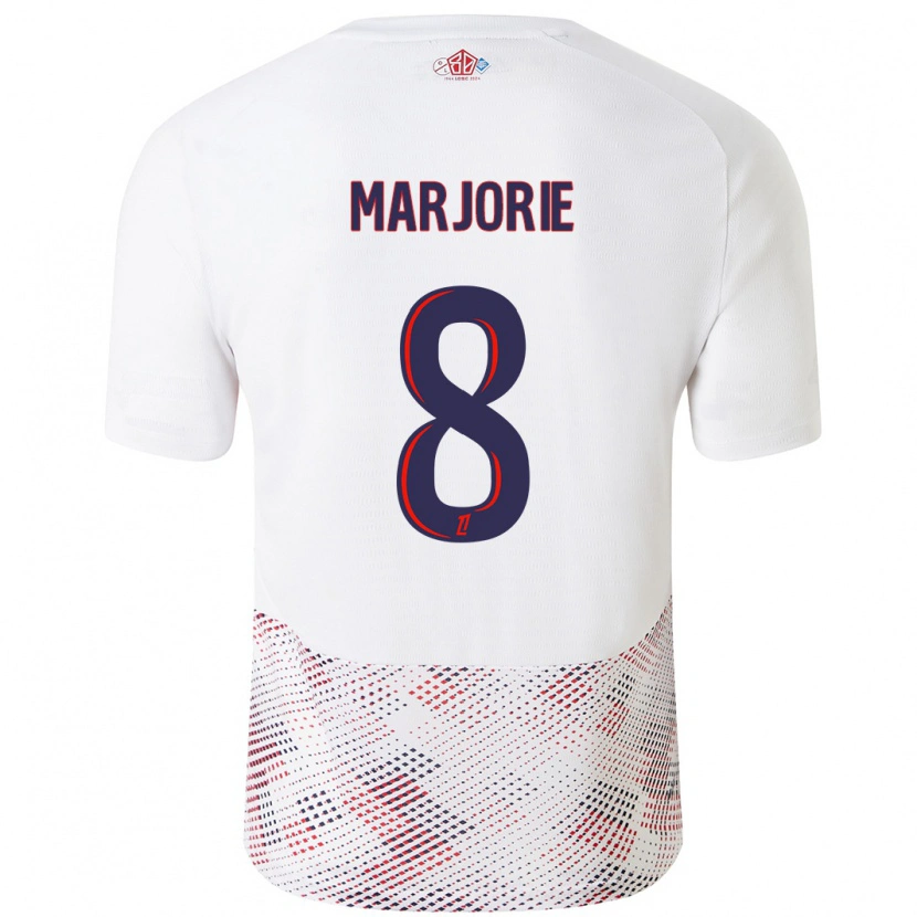 Danxen Uomo Maglia Marjorie #8 Bianco Blu Reale Kit Gara Away 2024/25 Maglietta