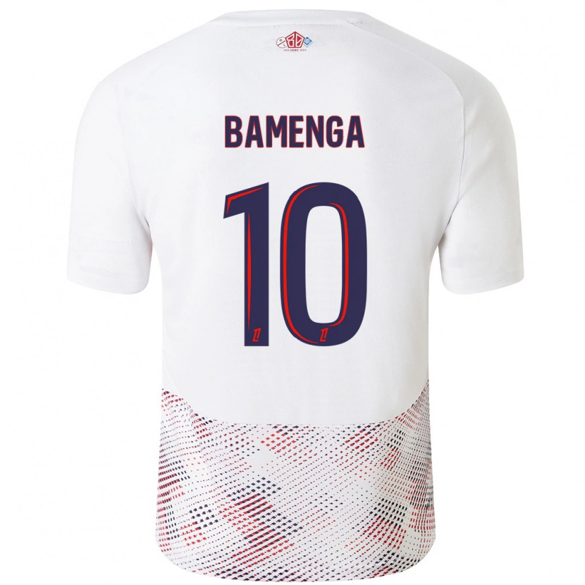 Danxen Uomo Maglia Naomie Bamenga #10 Bianco Blu Reale Kit Gara Away 2024/25 Maglietta