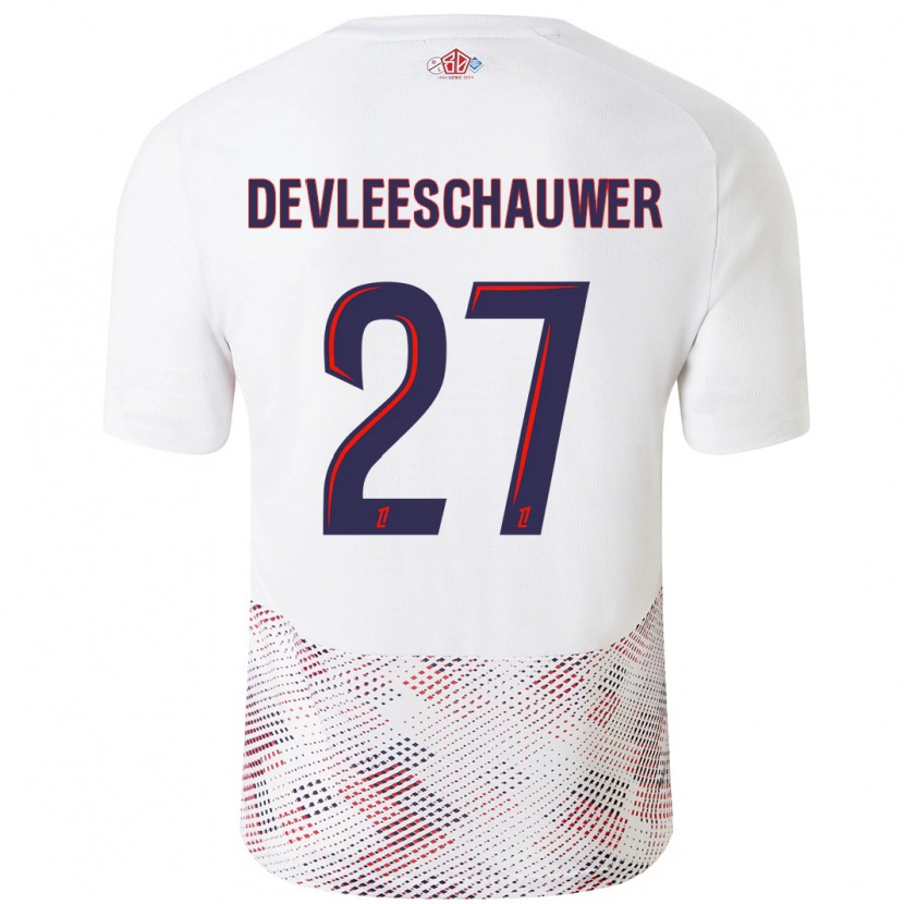 Danxen Uomo Maglia Gwenaëlle Devleeschauwer #27 Bianco Blu Reale Kit Gara Away 2024/25 Maglietta