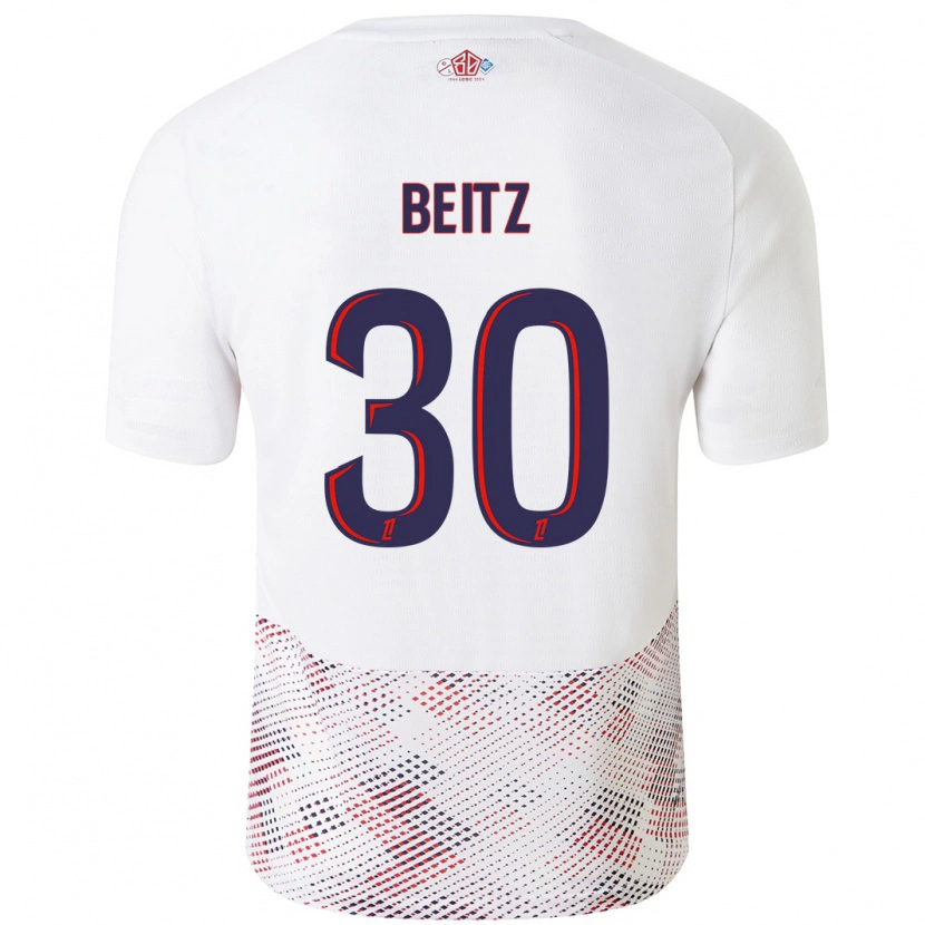 Danxen Uomo Maglia Taylor Beitz #30 Bianco Blu Reale Kit Gara Away 2024/25 Maglietta