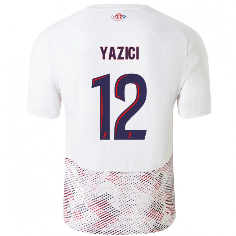 Danxen Uomo Maglia Yusuf Yazici #12 Bianco Blu Reale Kit Gara Away 2024/25 Maglietta