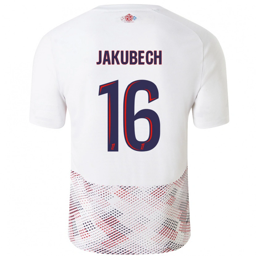 Danxen Uomo Maglia Adam Jakubech #16 Bianco Blu Reale Kit Gara Away 2024/25 Maglietta