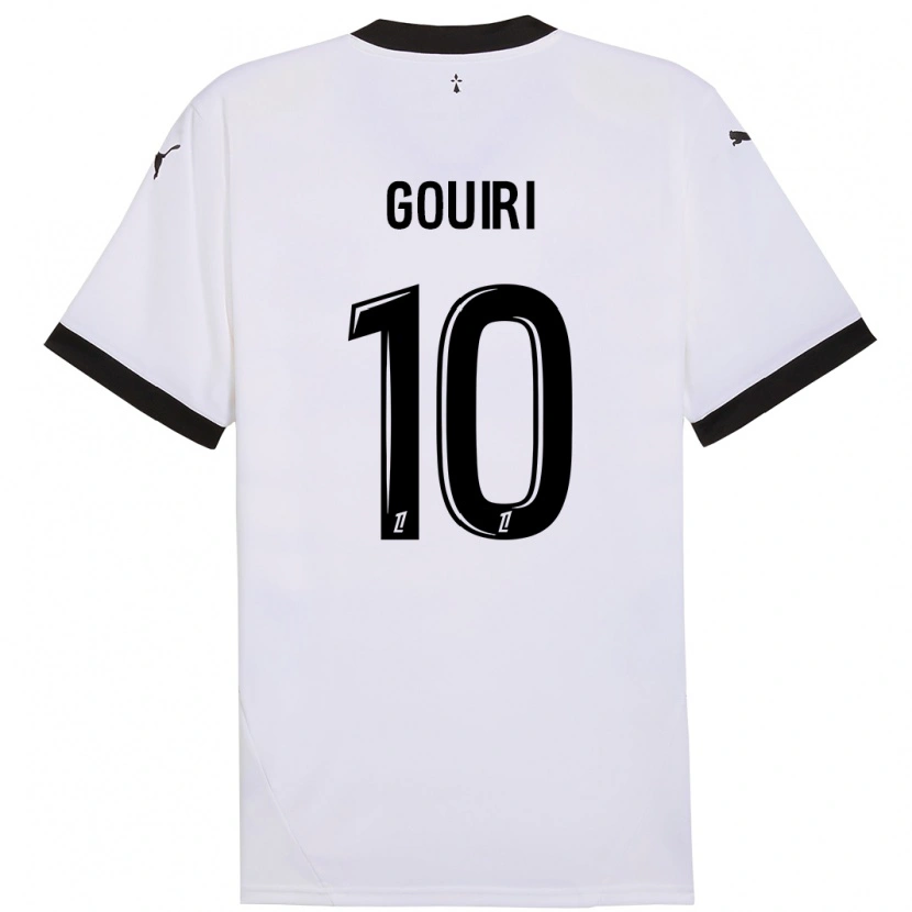 Danxen Uomo Maglia Amine Gouiri #10 Bianco Nero Kit Gara Away 2024/25 Maglietta