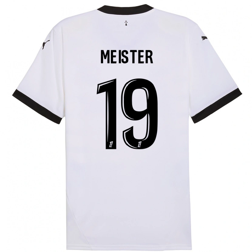 Danxen Uomo Maglia Henrik Meister #19 Bianco Nero Kit Gara Away 2024/25 Maglietta