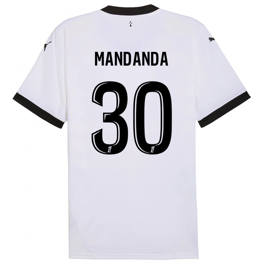 Danxen Uomo Maglia Steve Mandanda #30 Bianco Nero Kit Gara Away 2024/25 Maglietta