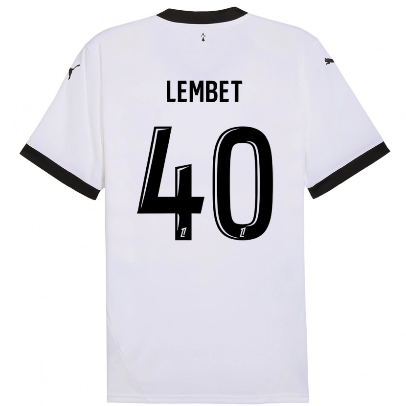 Danxen Uomo Maglia Geoffrey Lembet #40 Bianco Nero Kit Gara Away 2024/25 Maglietta