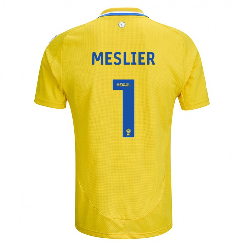 Danxen Uomo Maglia Illan Meslier #1 Giallo Blu Kit Gara Away 2024/25 Maglietta