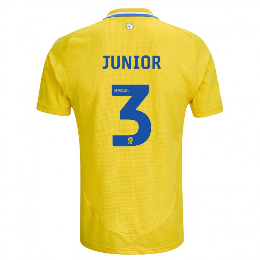 Danxen Uomo Maglia Junior Firpo #3 Giallo Blu Kit Gara Away 2024/25 Maglietta
