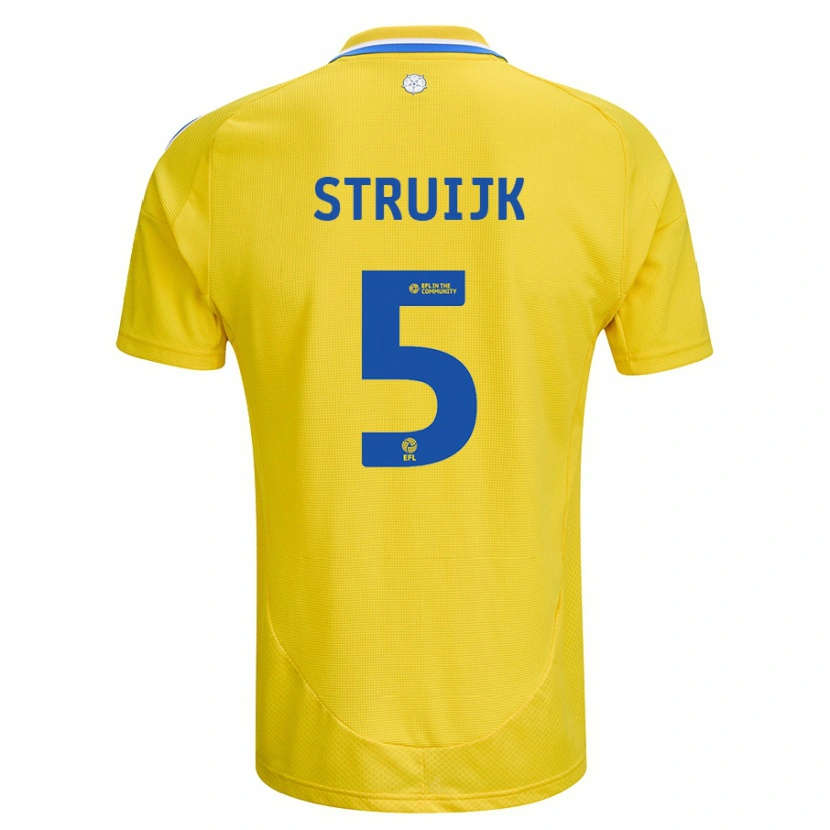 Danxen Uomo Maglia Pascal Struijk #5 Giallo Blu Kit Gara Away 2024/25 Maglietta