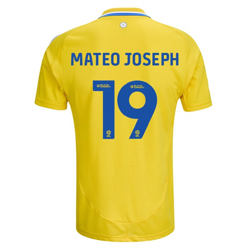 Danxen Uomo Maglia Mateo Joseph #19 Giallo Blu Kit Gara Away 2024/25 Maglietta