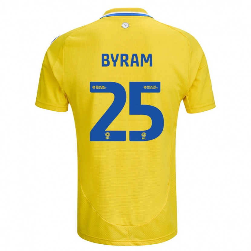 Danxen Uomo Maglia Sam Byram #25 Giallo Blu Kit Gara Away 2024/25 Maglietta