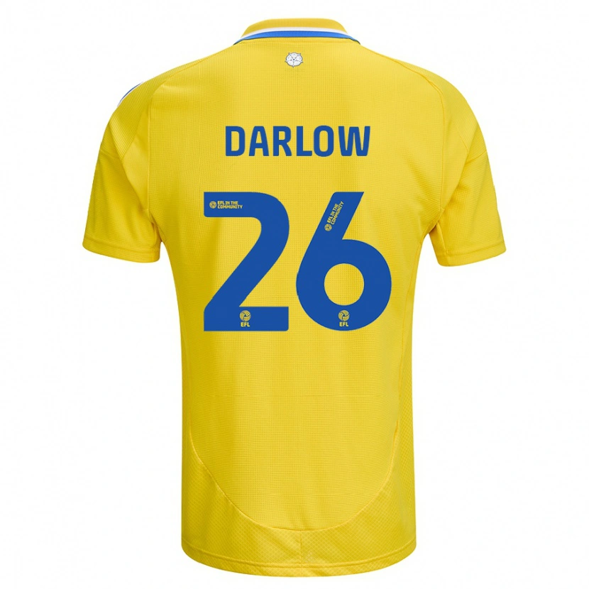 Danxen Uomo Maglia Karl Darlow #26 Giallo Blu Kit Gara Away 2024/25 Maglietta
