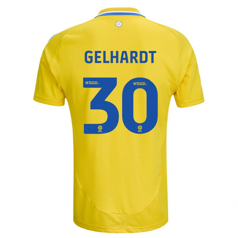 Danxen Uomo Maglia Joe Gelhardt #30 Giallo Blu Kit Gara Away 2024/25 Maglietta
