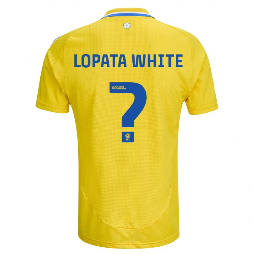 Danxen Uomo Maglia Reuben Lopata-White #0 Giallo Blu Kit Gara Away 2024/25 Maglietta