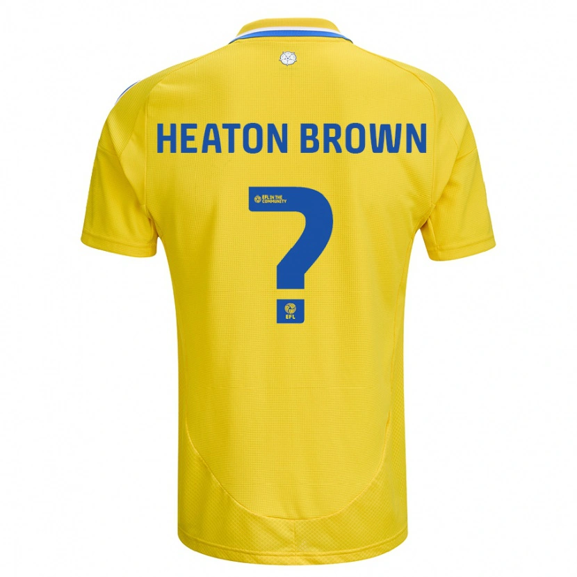 Danxen Uomo Maglia Heaton Brown #0 Giallo Blu Kit Gara Away 2024/25 Maglietta