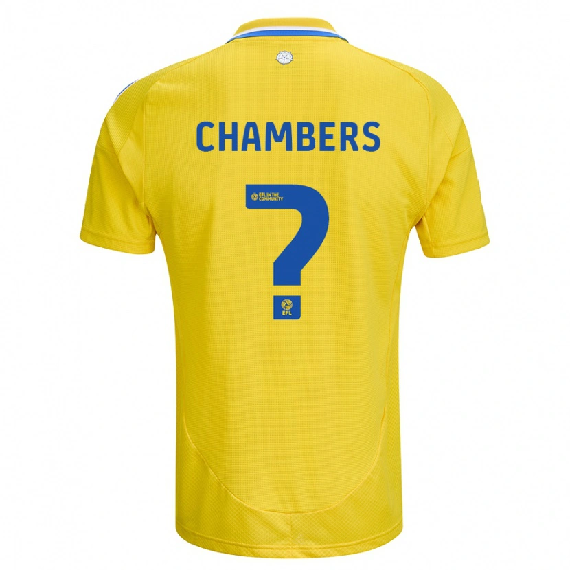 Danxen Uomo Maglia Sam Chambers #0 Giallo Blu Kit Gara Away 2024/25 Maglietta