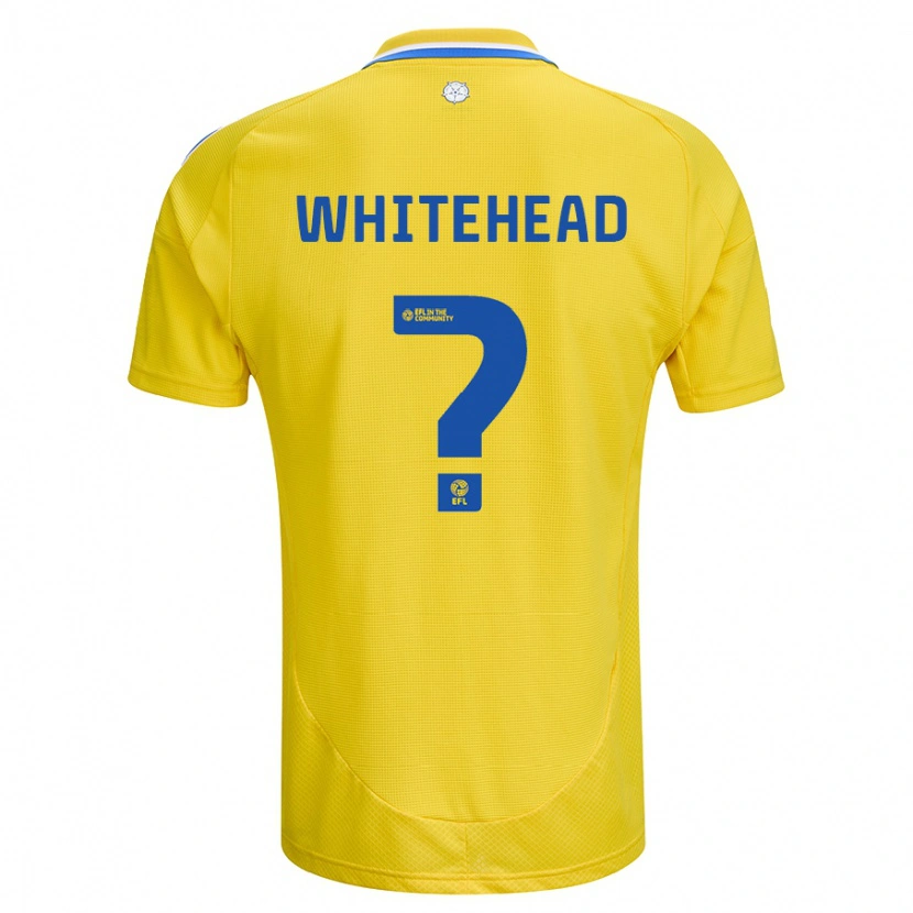 Danxen Uomo Maglia Louie Whitehead #0 Giallo Blu Kit Gara Away 2024/25 Maglietta