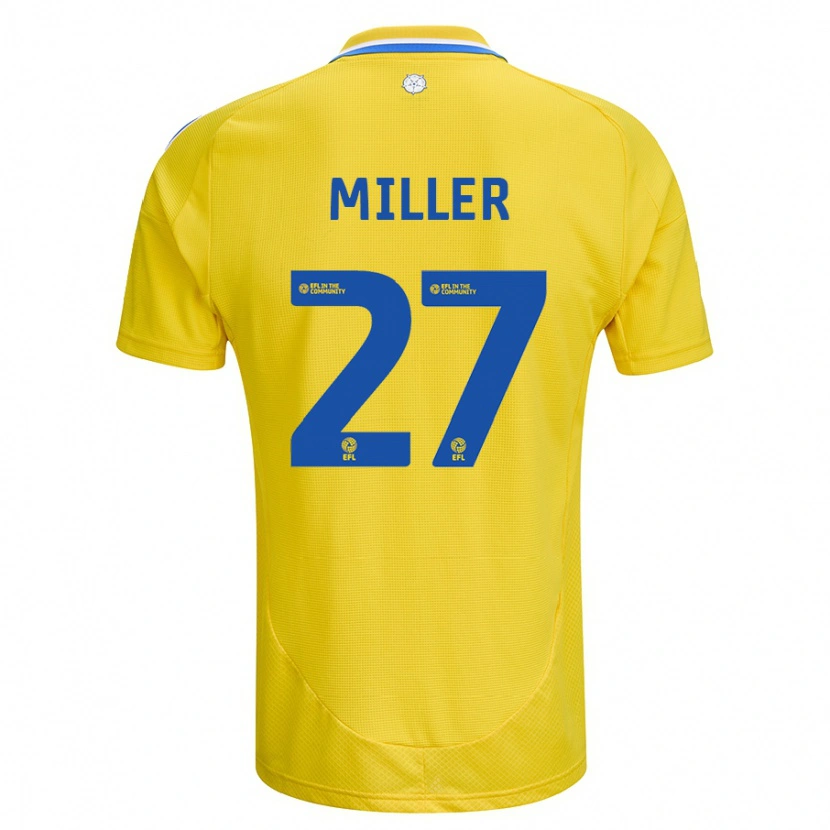 Danxen Uomo Maglia Amari Miller #27 Giallo Blu Kit Gara Away 2024/25 Maglietta