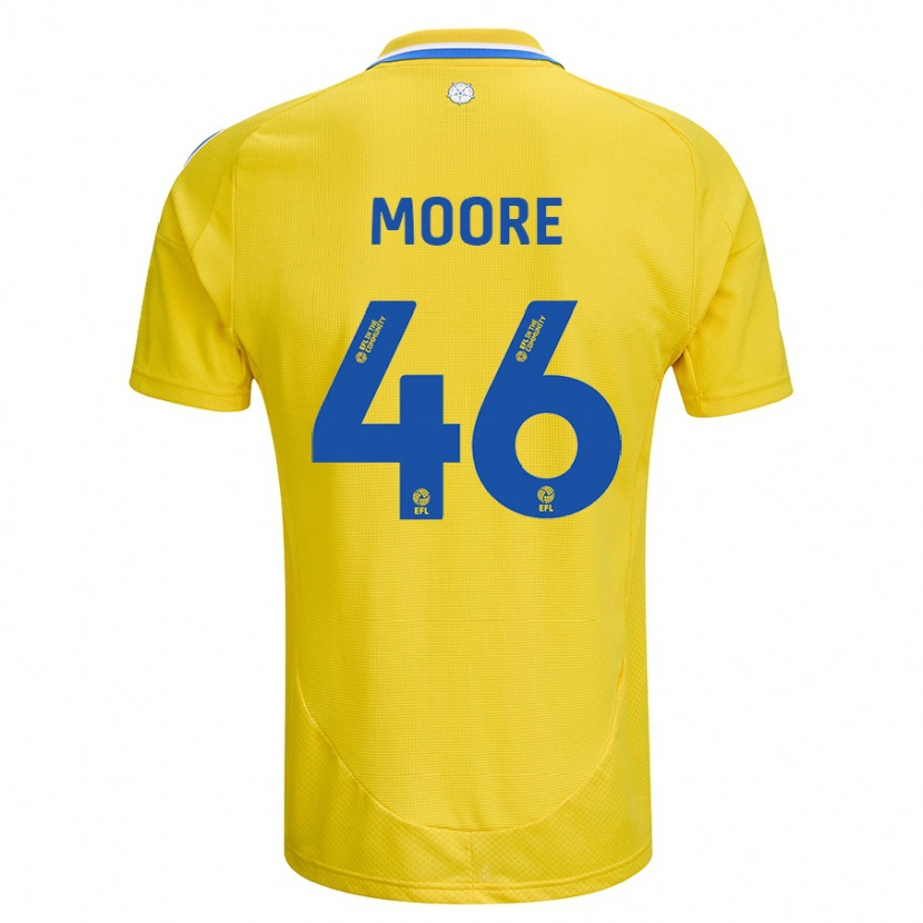 Danxen Uomo Maglia Kris Moore #46 Giallo Blu Kit Gara Away 2024/25 Maglietta