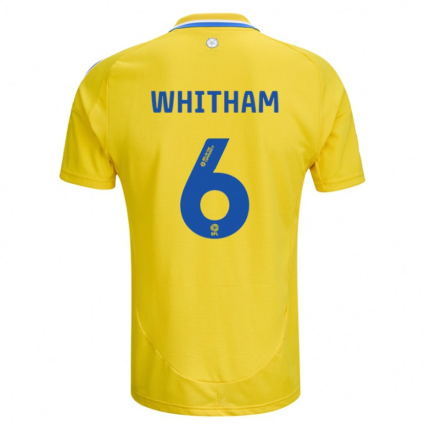 Danxen Uomo Maglia Danielle Whitham #6 Giallo Blu Kit Gara Away 2024/25 Maglietta