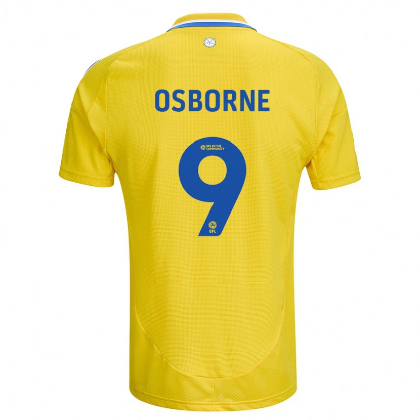Danxen Uomo Maglia Jemimah Osborne #9 Giallo Blu Kit Gara Away 2024/25 Maglietta