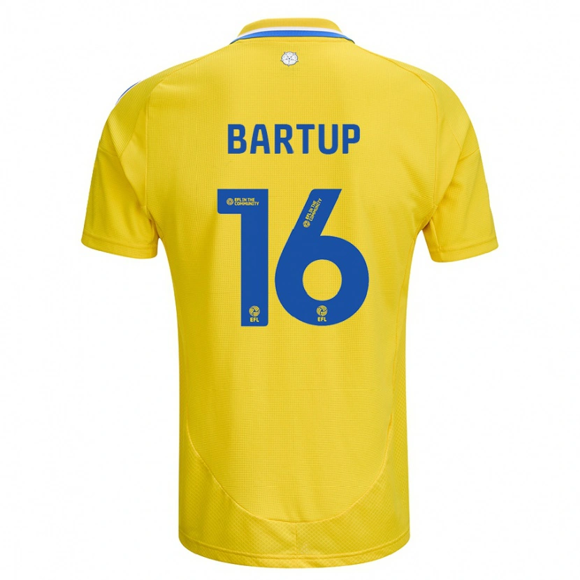 Danxen Uomo Maglia Laura Bartup #16 Giallo Blu Kit Gara Away 2024/25 Maglietta