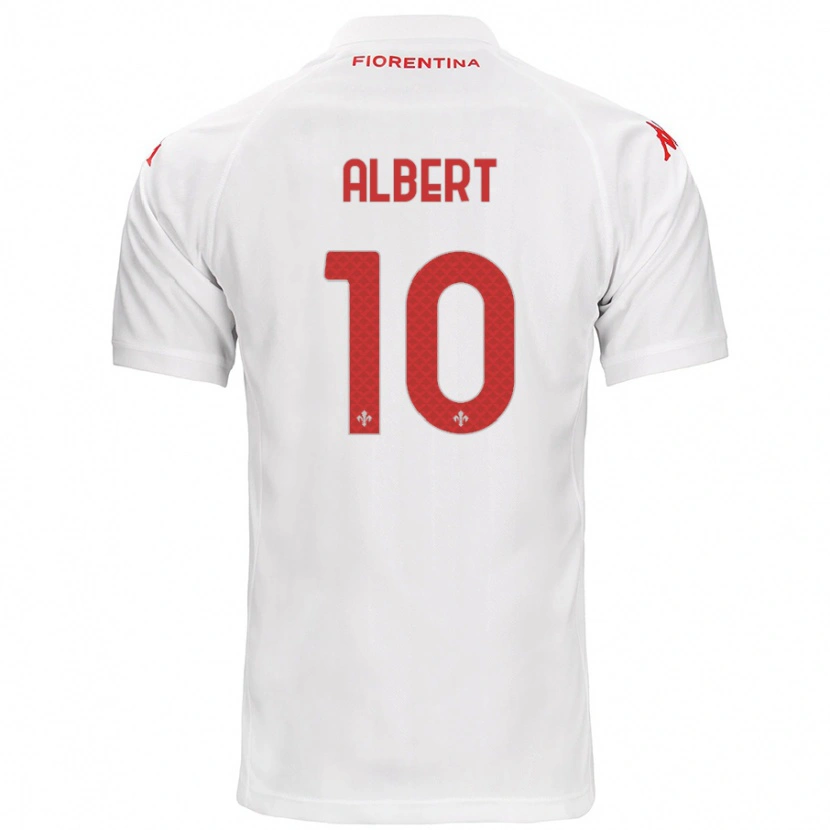 Danxen Uomo Maglia Albert Gudmundsson #10 Bianco Kit Gara Away 2024/25 Maglietta