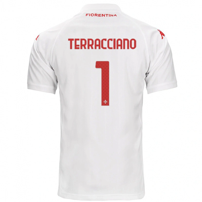 Danxen Uomo Maglia Pietro Terracciano #1 Bianco Kit Gara Away 2024/25 Maglietta