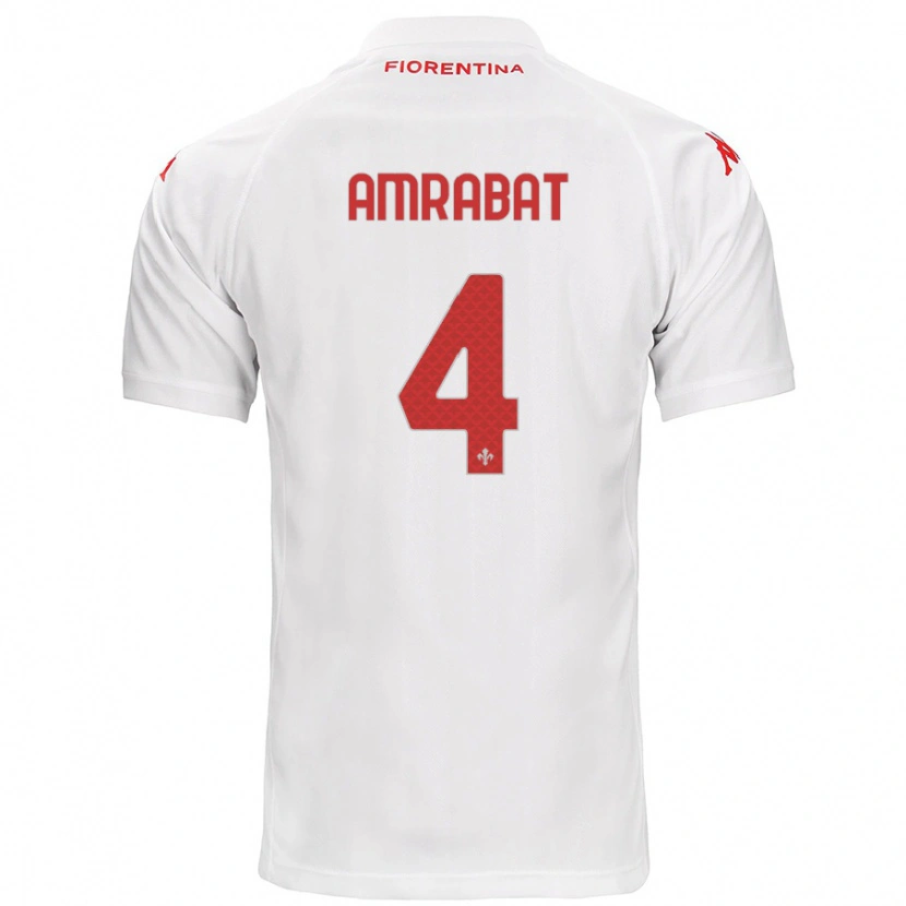 Danxen Uomo Maglia Sofyan Amrabat #4 Bianco Kit Gara Away 2024/25 Maglietta