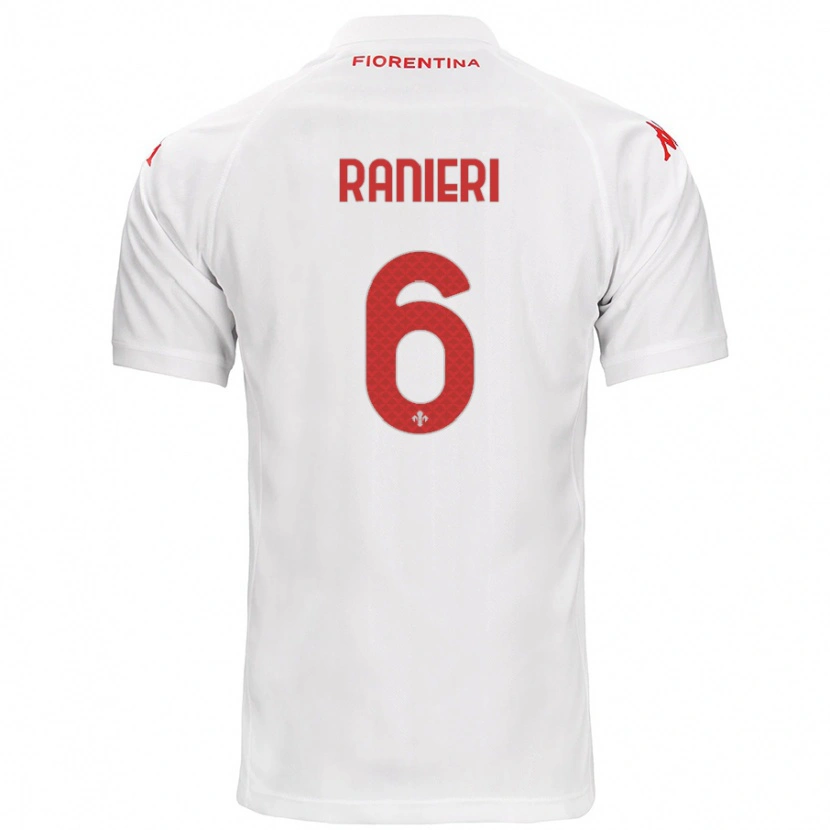 Danxen Uomo Maglia Luca Ranieri #6 Bianco Kit Gara Away 2024/25 Maglietta