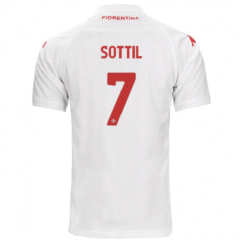 Danxen Uomo Maglia Riccardo Sottil #7 Bianco Kit Gara Away 2024/25 Maglietta