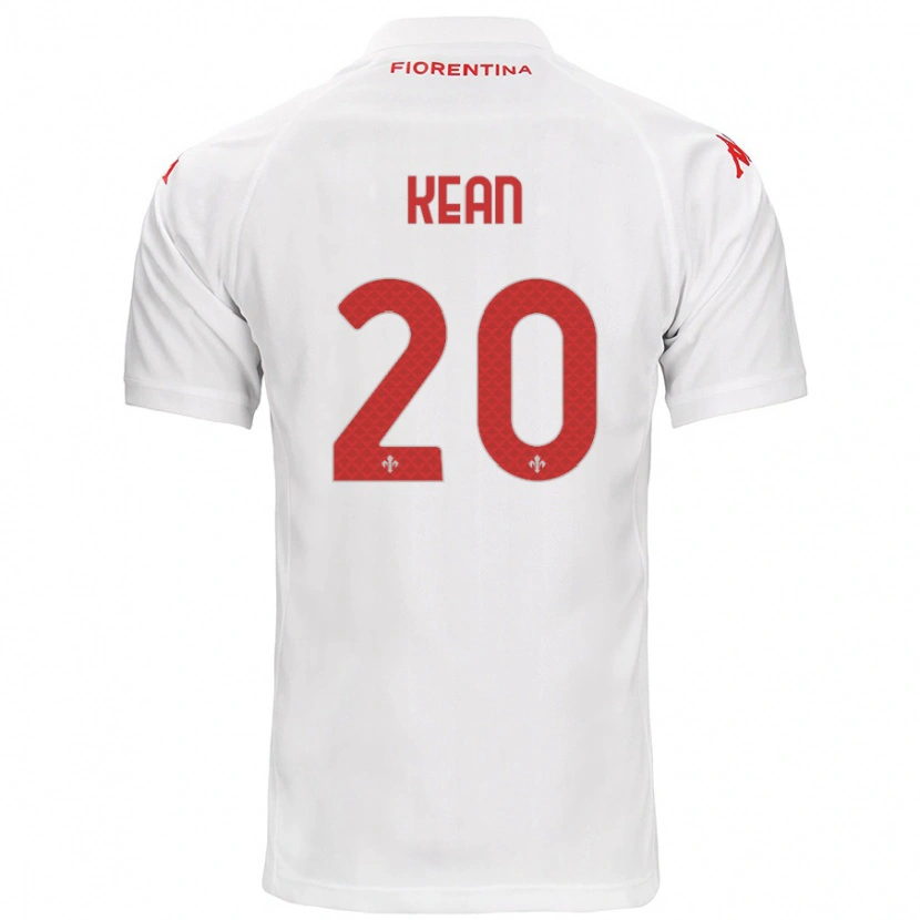 Danxen Uomo Maglia Moise Kean #20 Bianco Kit Gara Away 2024/25 Maglietta