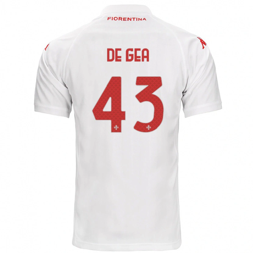 Danxen Uomo Maglia David De Gea #43 Bianco Kit Gara Away 2024/25 Maglietta
