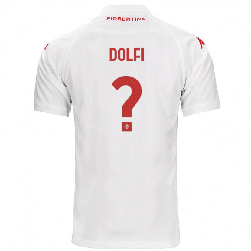 Danxen Uomo Maglia Brando Dolfi #0 Bianco Kit Gara Away 2024/25 Maglietta