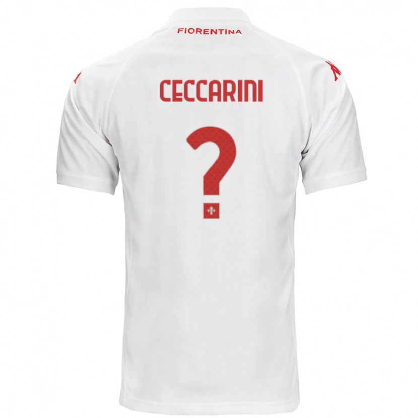 Danxen Uomo Maglia Mattia Ceccarini #0 Bianco Kit Gara Away 2024/25 Maglietta