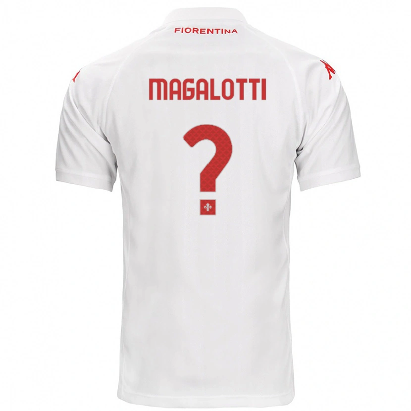 Danxen Uomo Maglia Mattia Magalotti #0 Bianco Kit Gara Away 2024/25 Maglietta