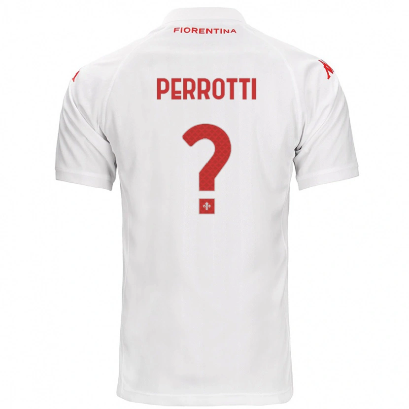 Danxen Uomo Maglia Alessandro Perrotti #0 Bianco Kit Gara Away 2024/25 Maglietta